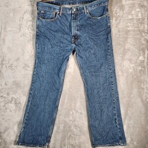 Levi's 505 Mens W40 L30 Regular‎ Fit Blue Denim Jeans Pants